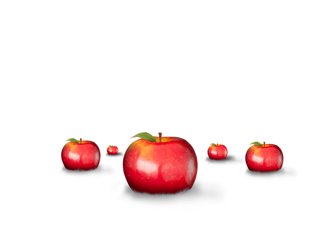 Vector Red Apples Isolated on Transparent Background Illustration