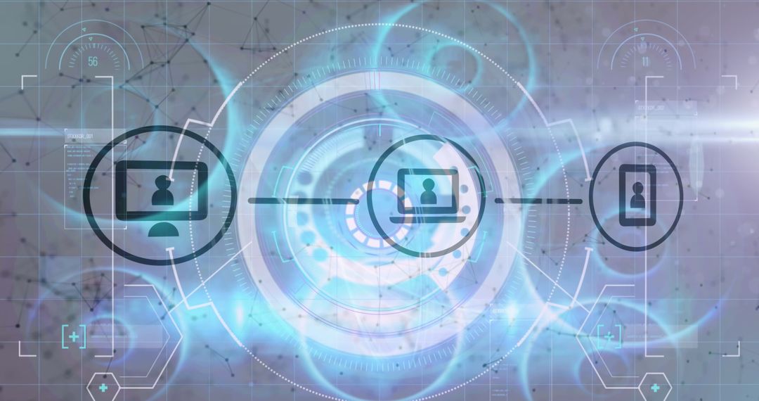 Futuristic Holographic Interface with Device Icons