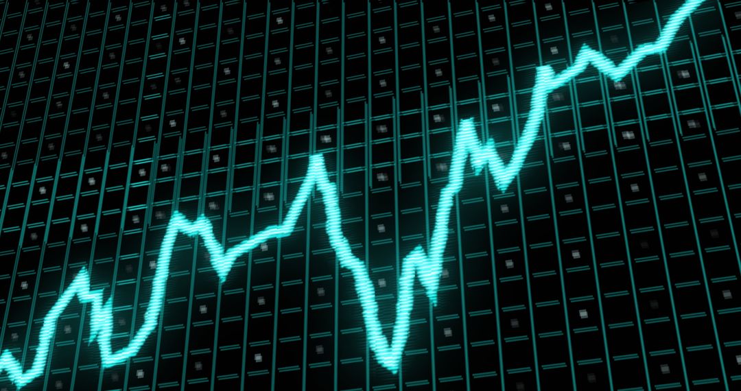 Stock Market Data Surging Upward on Digital Display
