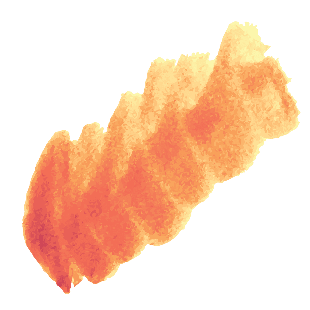 Vibrant Abstract Orange Shape Design on Transparent Background