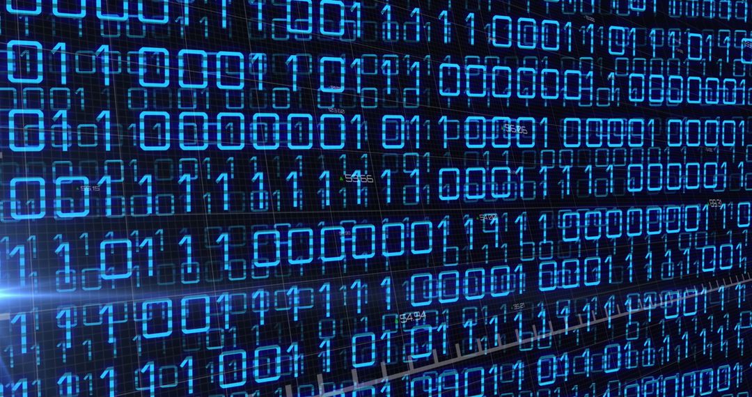 Binary Code Matrix and Financial Graph Interface on Black Background - Free Images, Stock Photos and Pictures on Pikwizard.com