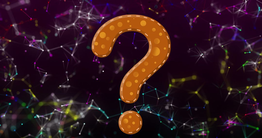 Question Mark Icon Over Digital Network Connections