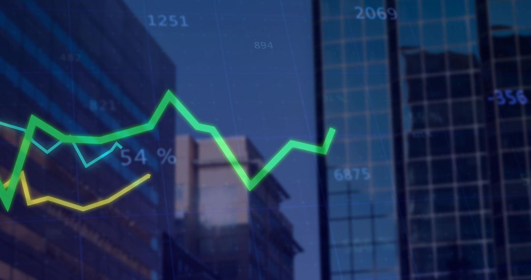 Digital Finance Trends Over Skyscrapers