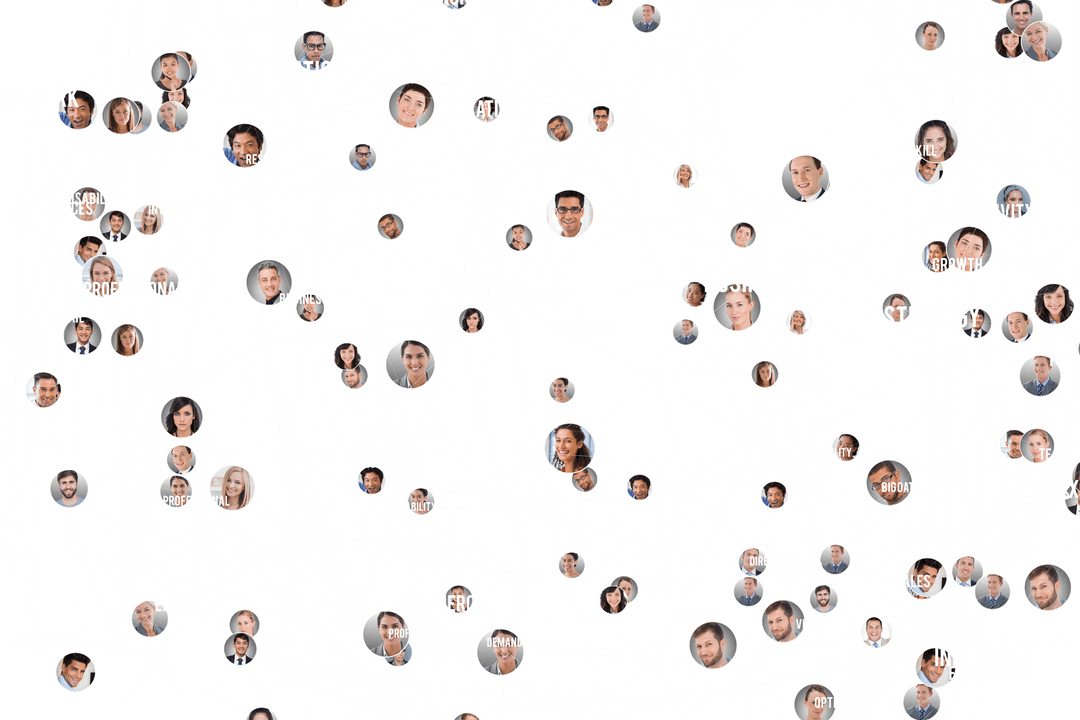 Transparent Network of Business Professionals Collage Connection