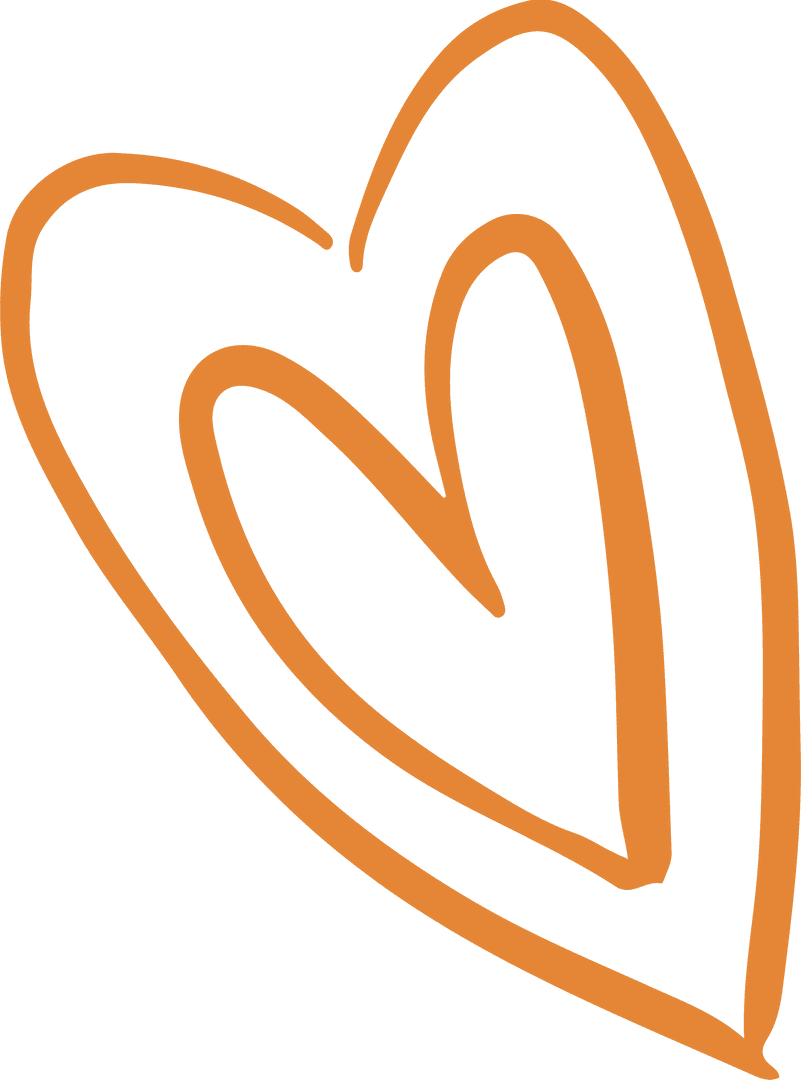 Minimalist Orange Hearts on Transparent Background