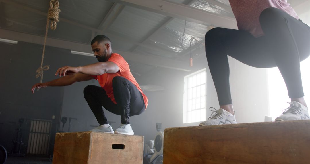 Group Functional Fitness Training with Box Jumps - Free Images, Stock Photos and Pictures on Pikwizard.com