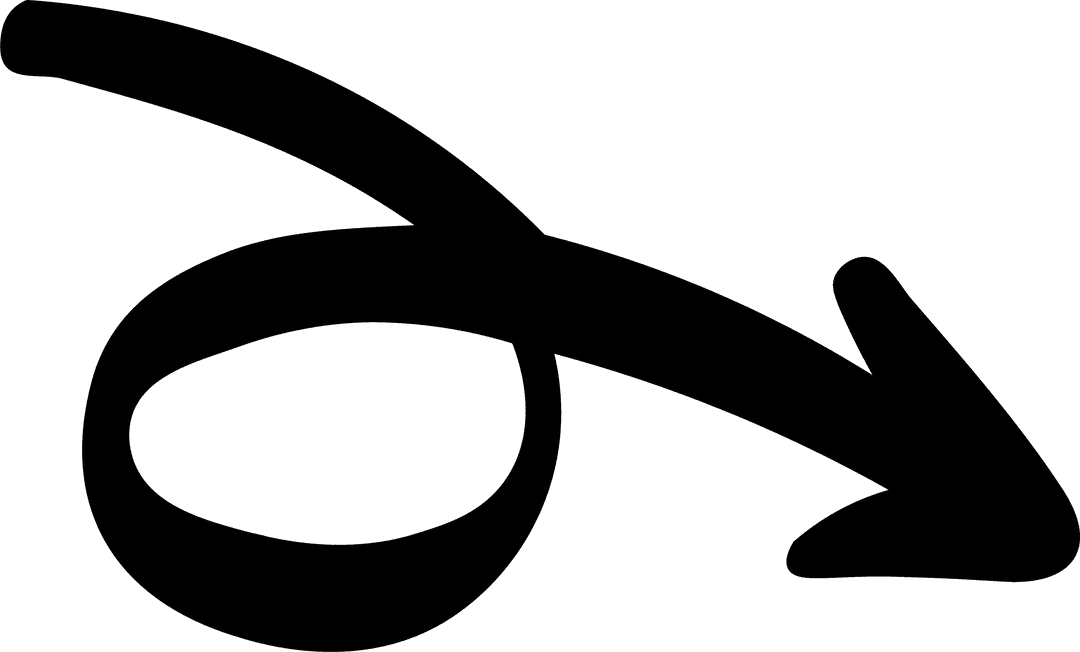 Looping Curved Arrow with Transparent Background