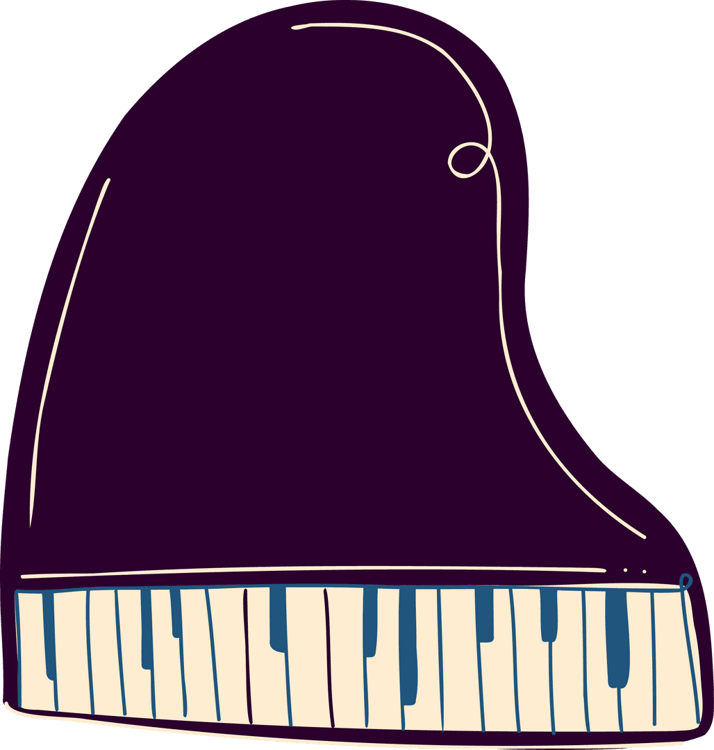 Elegant Grand Piano Illustration with Transparent Background