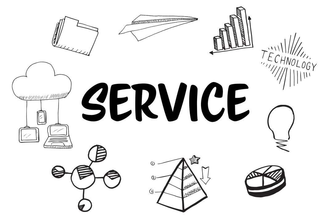 Service and Support Symbols on Transparent PNG Background