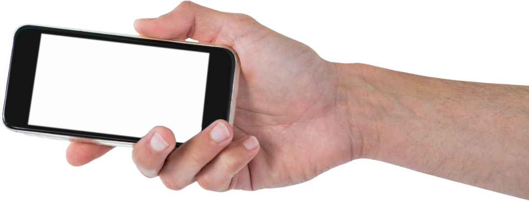 Cropped Hand Holding Transparent Mobile Phone on White Background - Download Free Stock Images Pikwizard.com