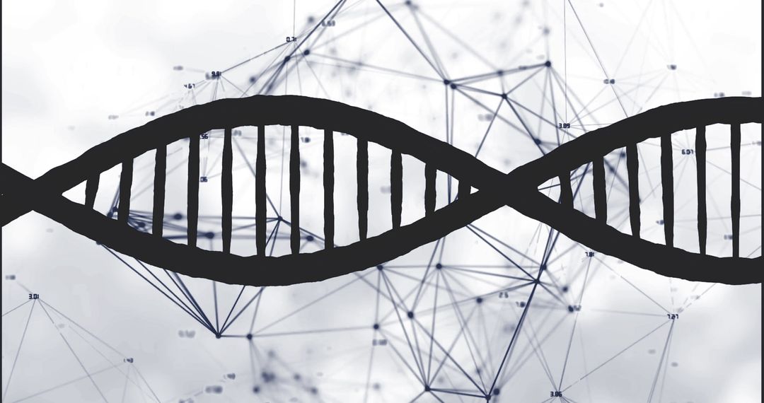 DNA Strand on Abstract Geometric Background