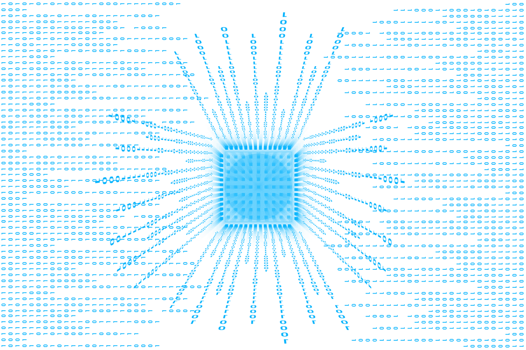 Digital Processor Illustration on Transparent Background