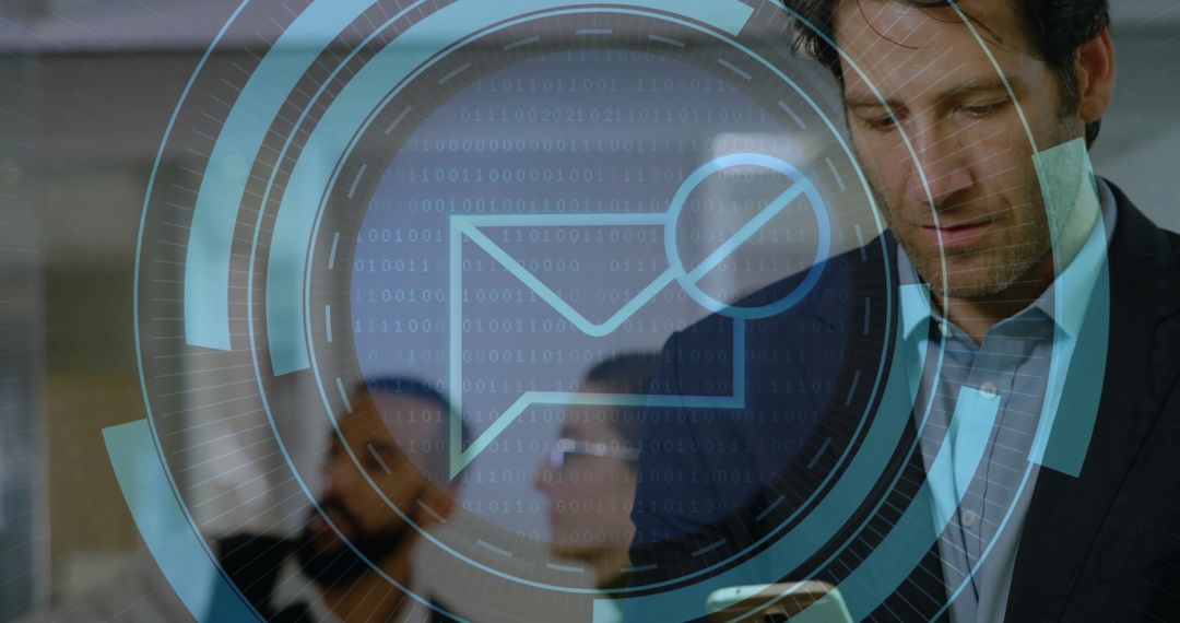Tech Businessman Engaging With Digital Email Interface
