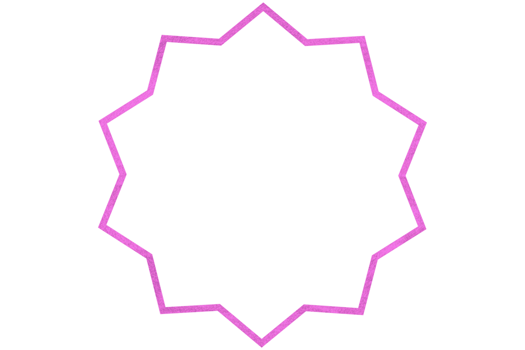 Transparent Geometric Pink Star with Vibrant Outline