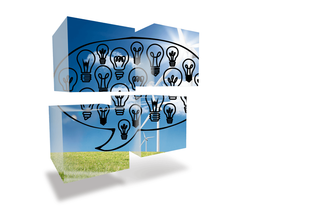 Transparent Blockchain Illustrating Renewable Energy Innovation