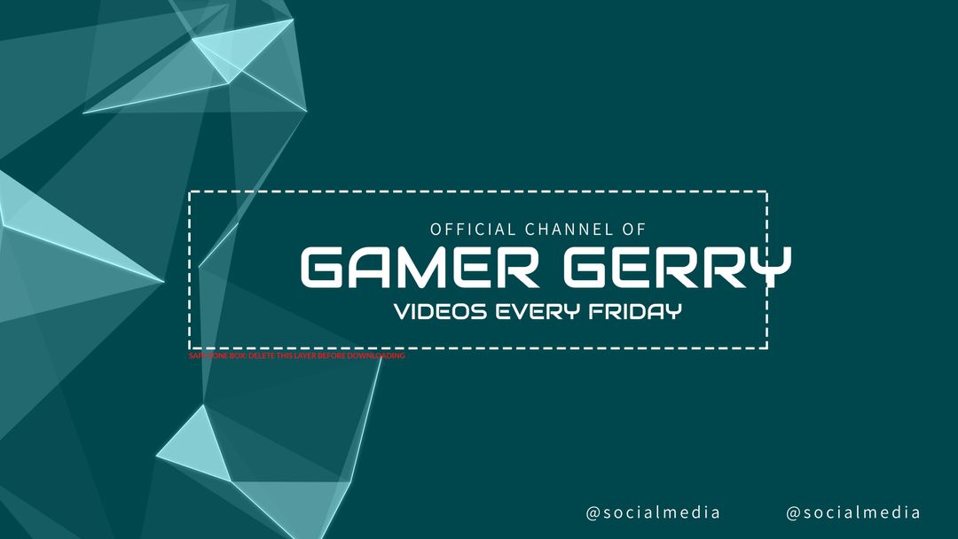 Gaming Channel Banner with Geometric Background and Modern Design - Download Free Stock Templates Pikwizard.com