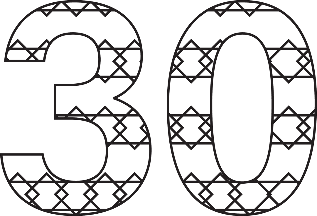 Geometric Design Number 30 Outline on Transparent Background