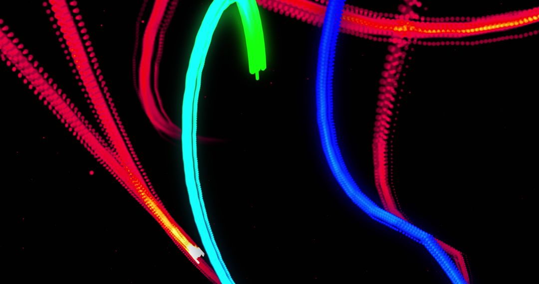 Vibrant Light Trails Abstract Background on Black