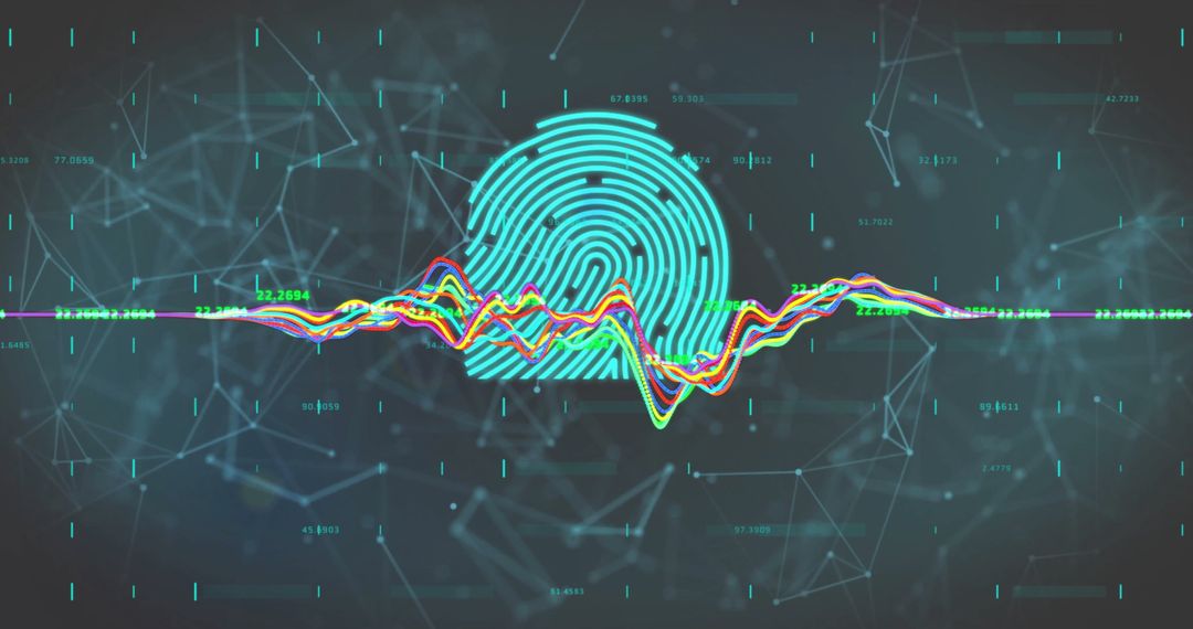 Digital Security Concept with Fingerprint and Data Analysis