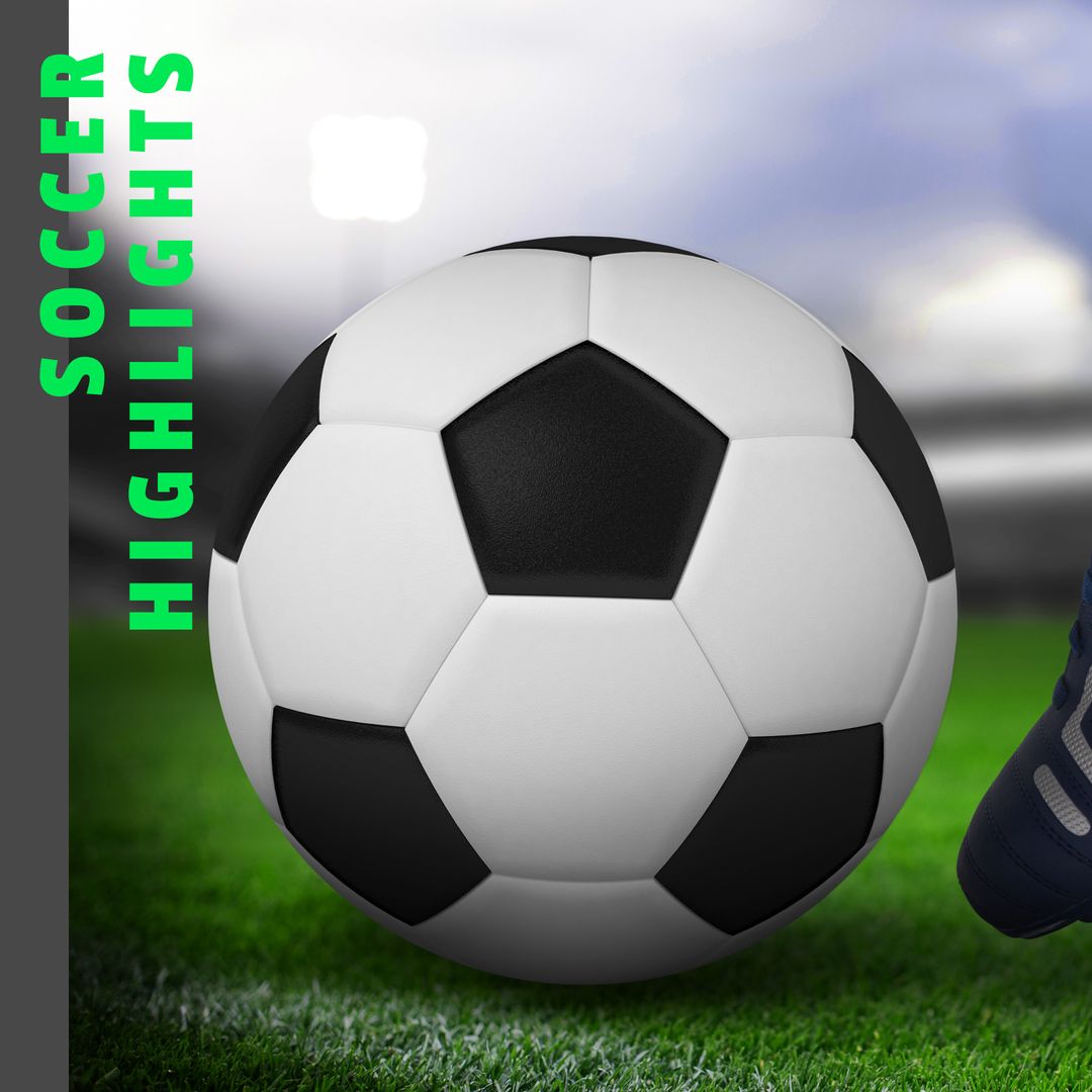 Soccer Highlights Concept with Football on Grass Pitch - Download Free Stock Templates Pikwizard.com