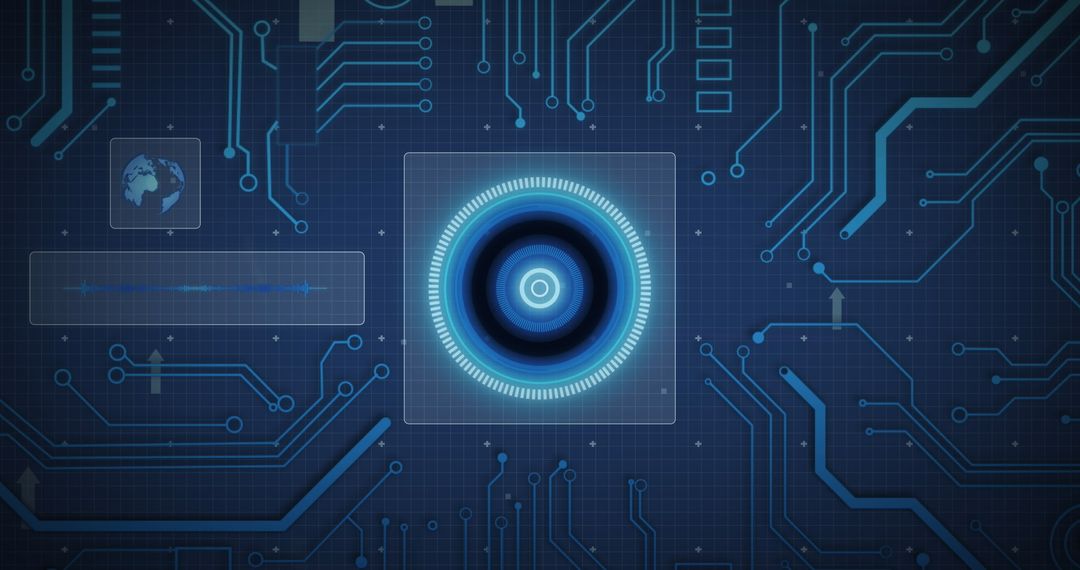 Futuristic Digital Network with Global Interface Elements