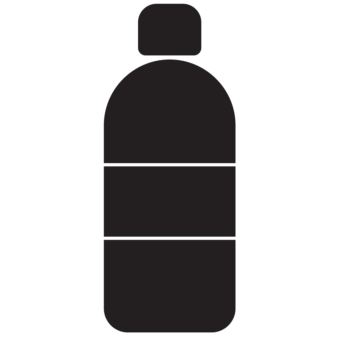 Black Bottle Silhouette with Transparent Background for Graphic Design
