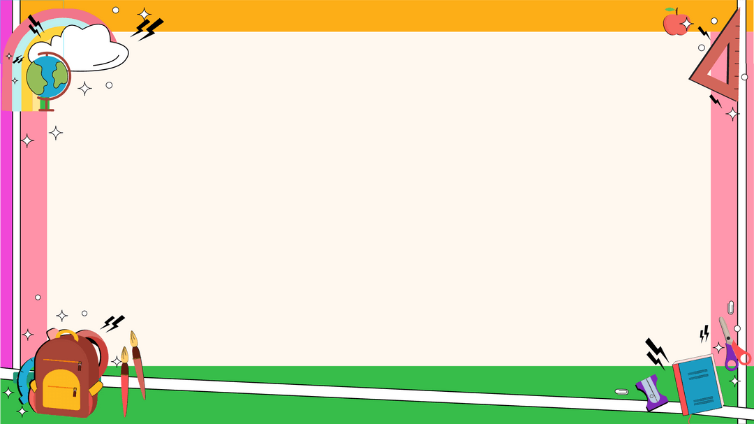 Creative Cartoon School Supplies Border with Transparent Background