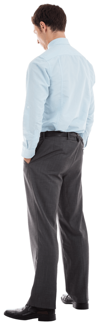 Businessman Standing with Hands in Pockets Transparent