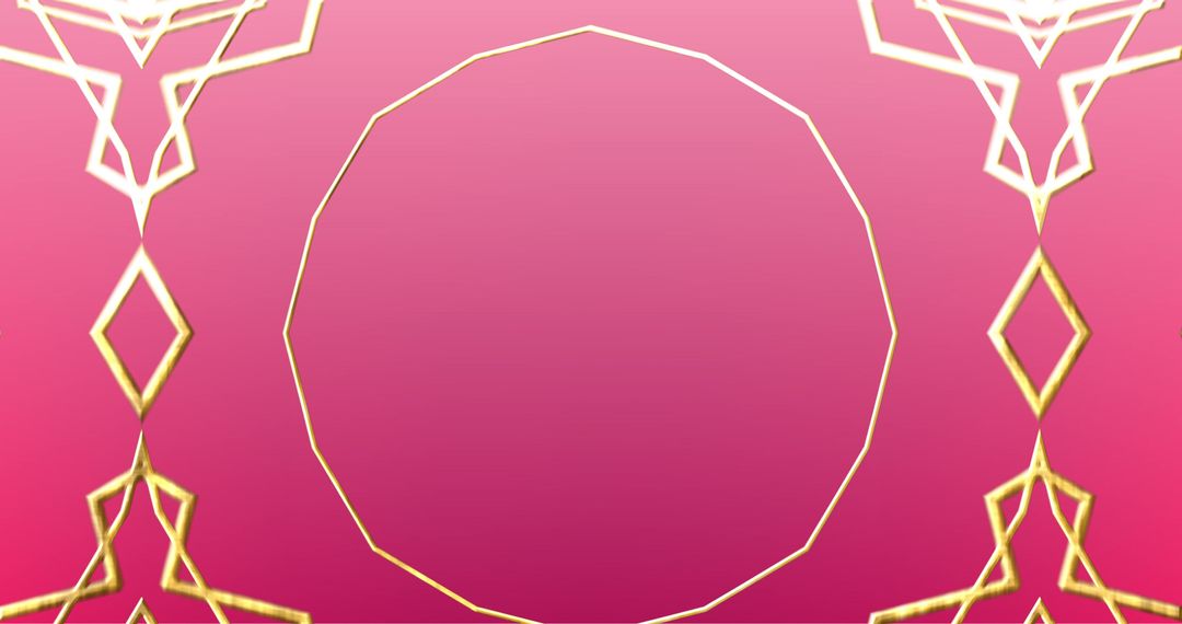 Elegant Golden Pattern Ornamental Over Pink Background