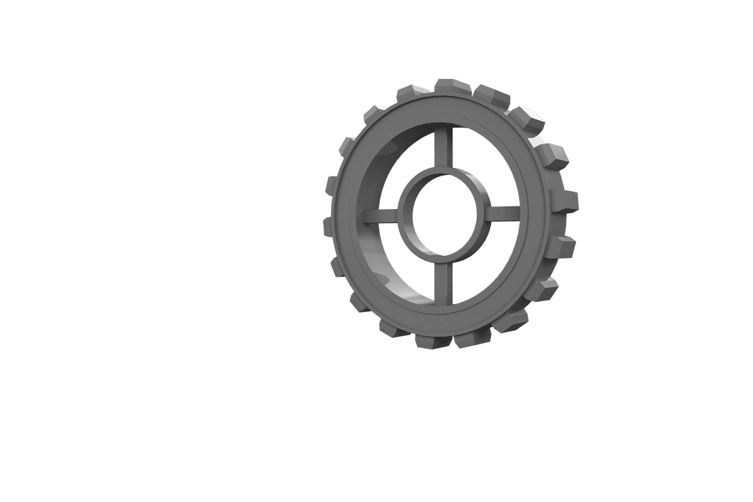 Close-Up of Transparent Metal Gear on Clear Background