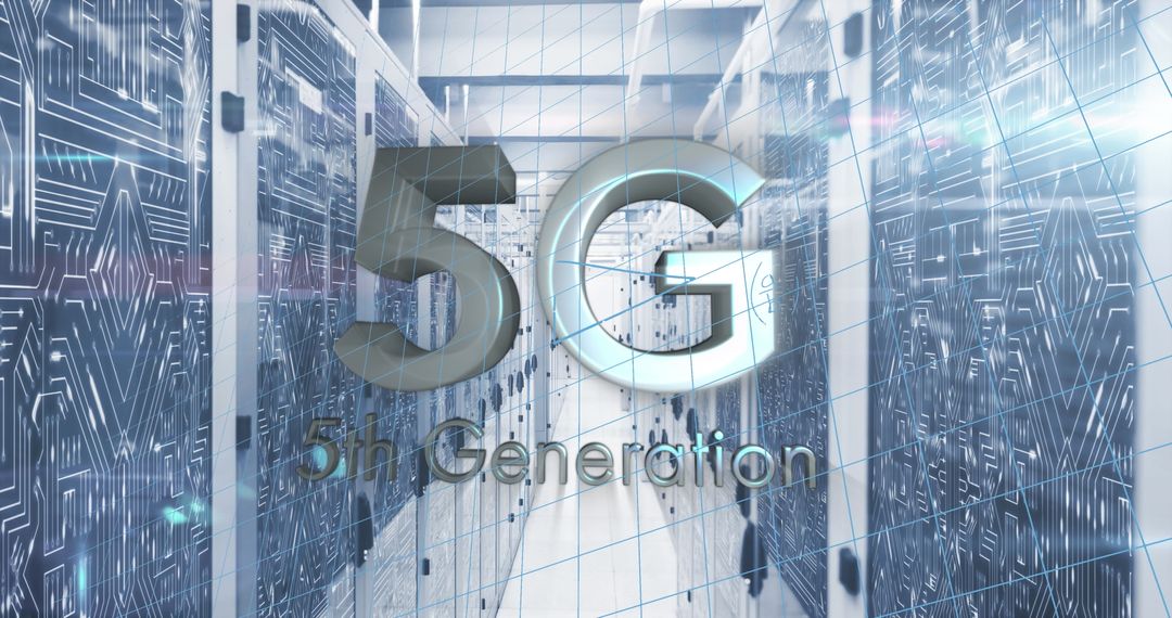 5G Technology Concept with Advanced Servers