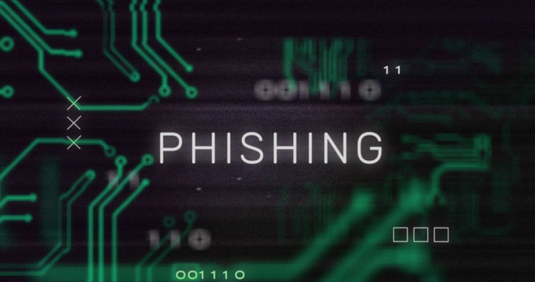 Digital Phishing Concept with Circuit Board and Interference