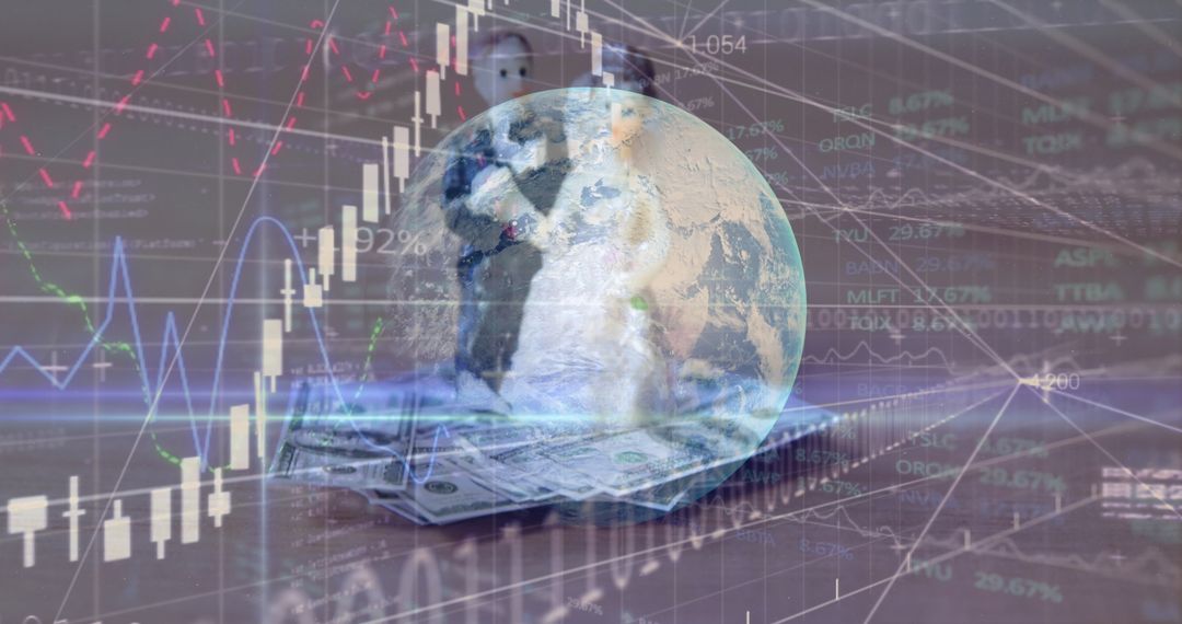 Global Finance Concept Overlaying Marriage and Technology