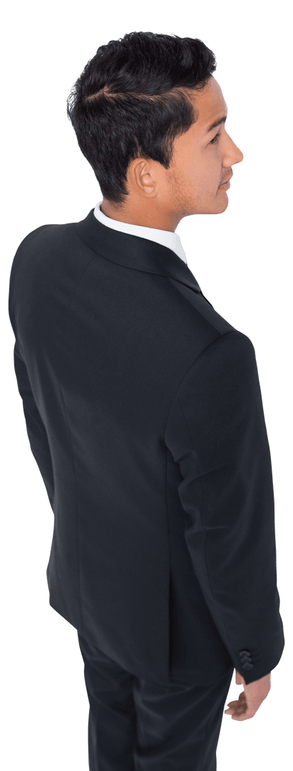 Happy Biracial Businessman in Formal Attire on Transparent Background