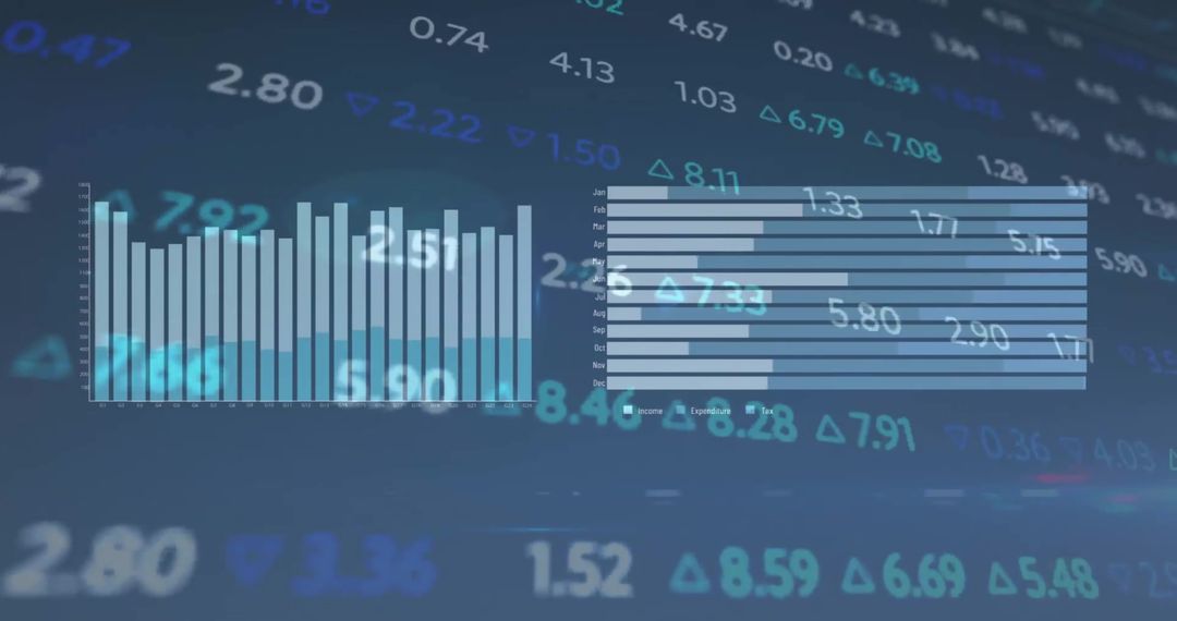 Digital Graphics Illustrating Stock Market Data Trends