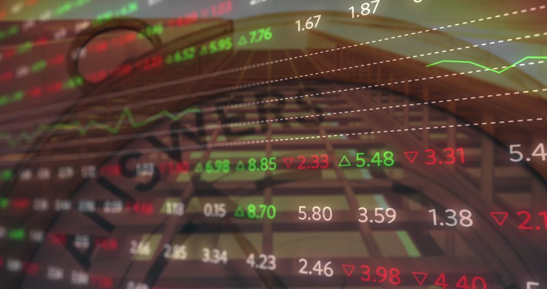 Financial Data and Clock Overlay with Dynamic Graphs