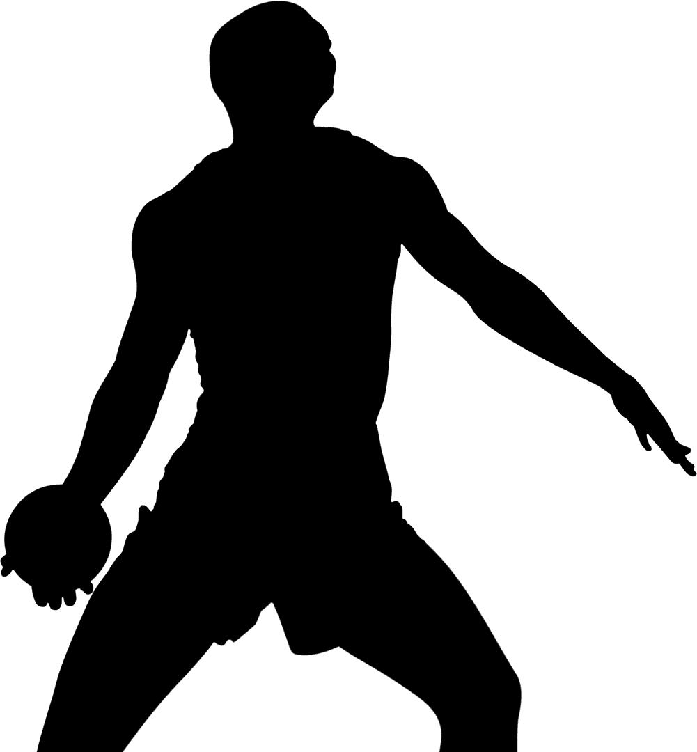 Silhouette of Discus Thrower on Transparent Background