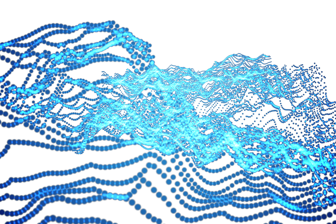 Abstract 3D Blue Dots on Transparent Background