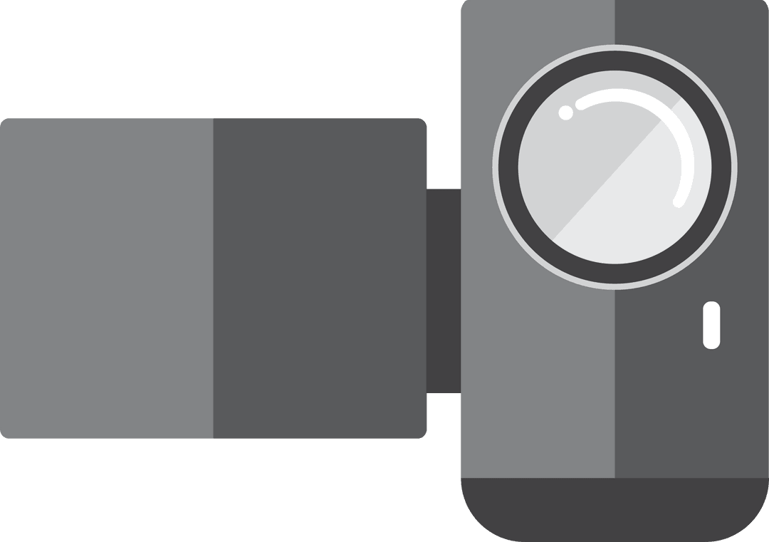 Digital Camera with Copy Space on Transparent Background