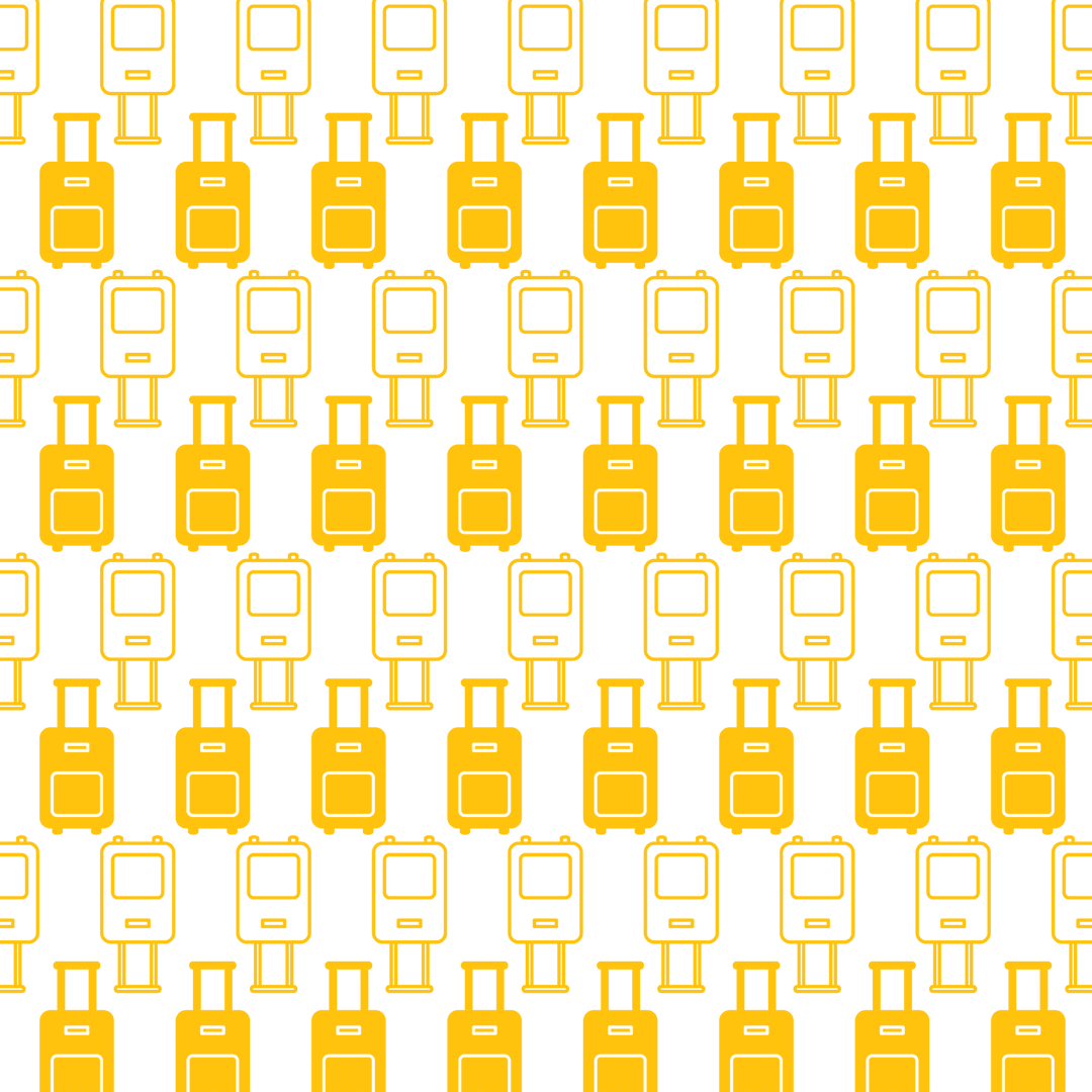 Yellow Suitcases Pattern on Transparent Background
