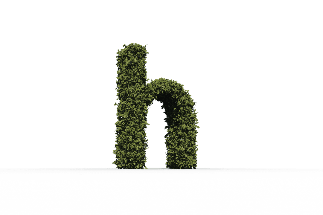 H Letter Landscaping Concept with Transparent Background