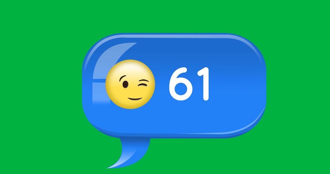 Colorful social media notification with emoticon