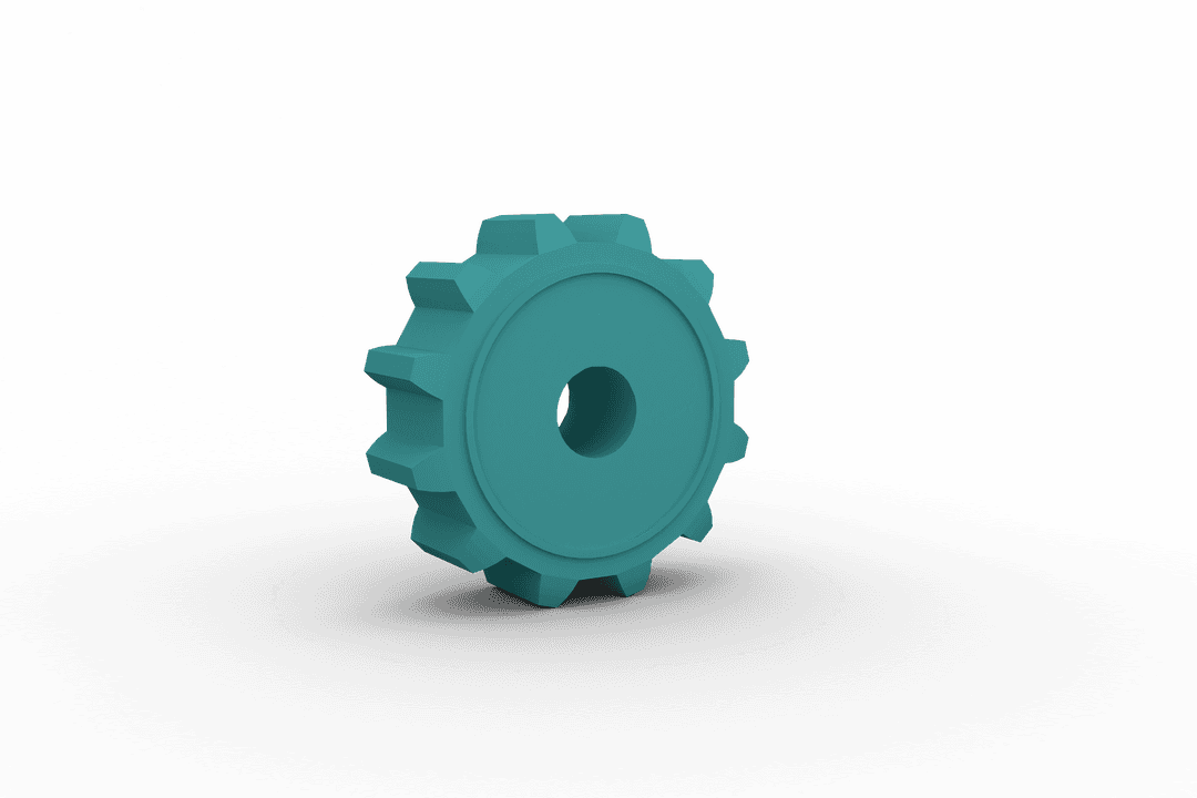 Green Cog Wheel on Transparent Background for Industry Design