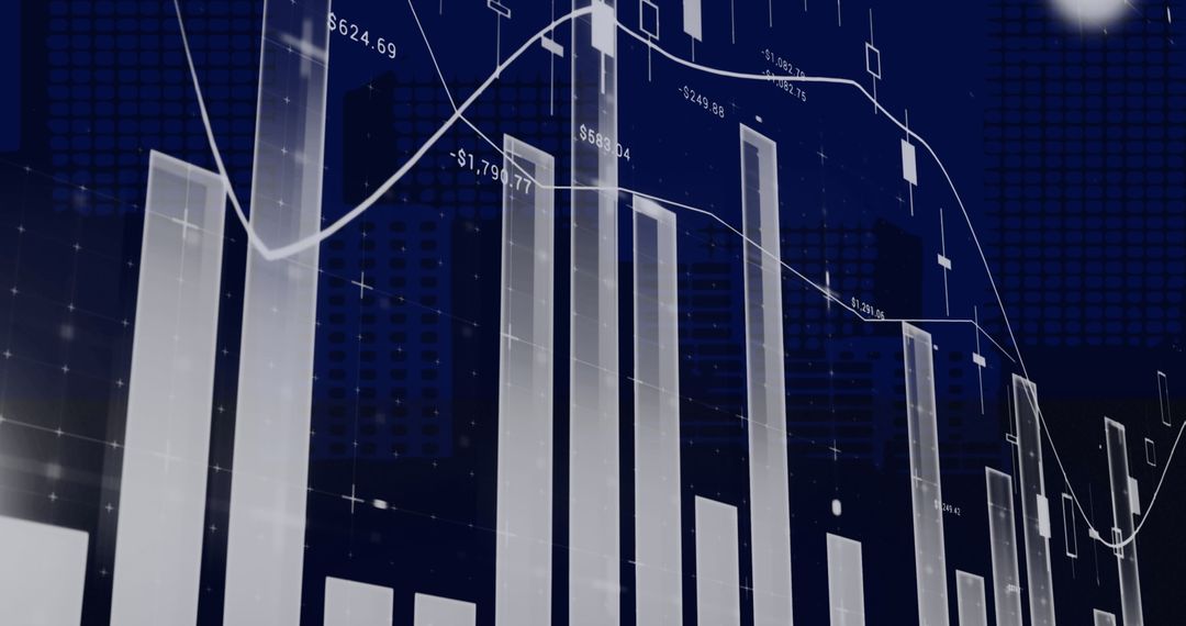 Futuristic Data Visuals with Financial Growth Charts