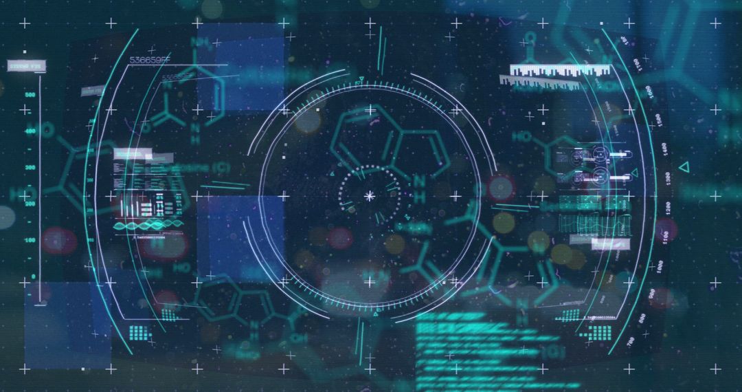 Futuristic Digital Interface with Chemical Compounds