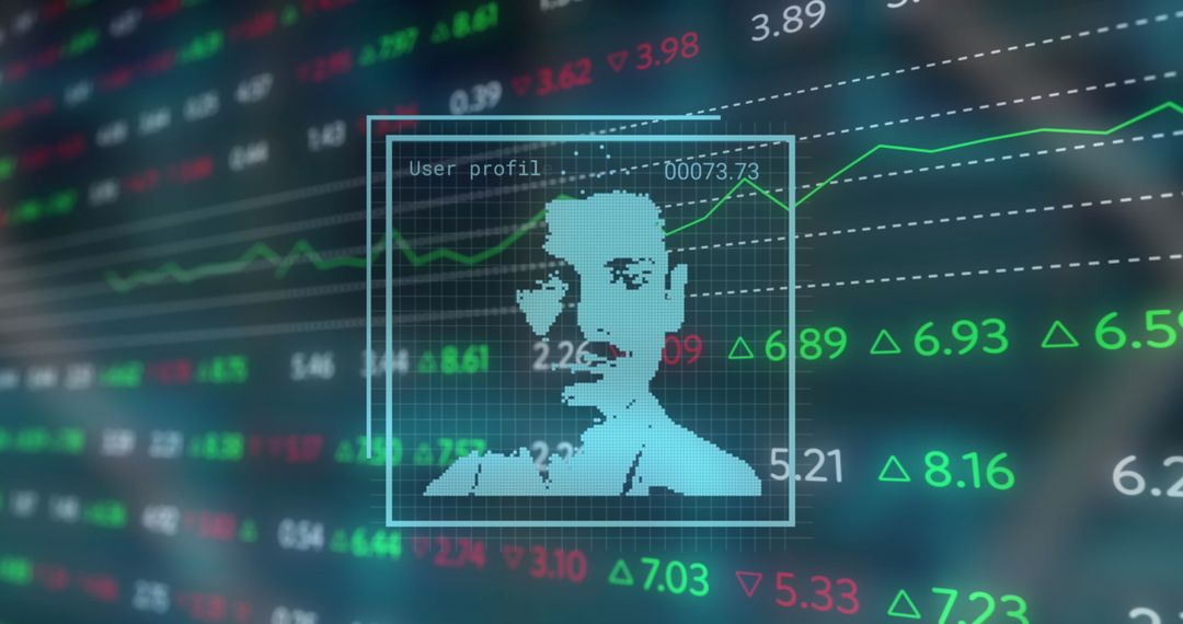 Dynamic Profile Icon Overlay on Stock Market Data Visualization