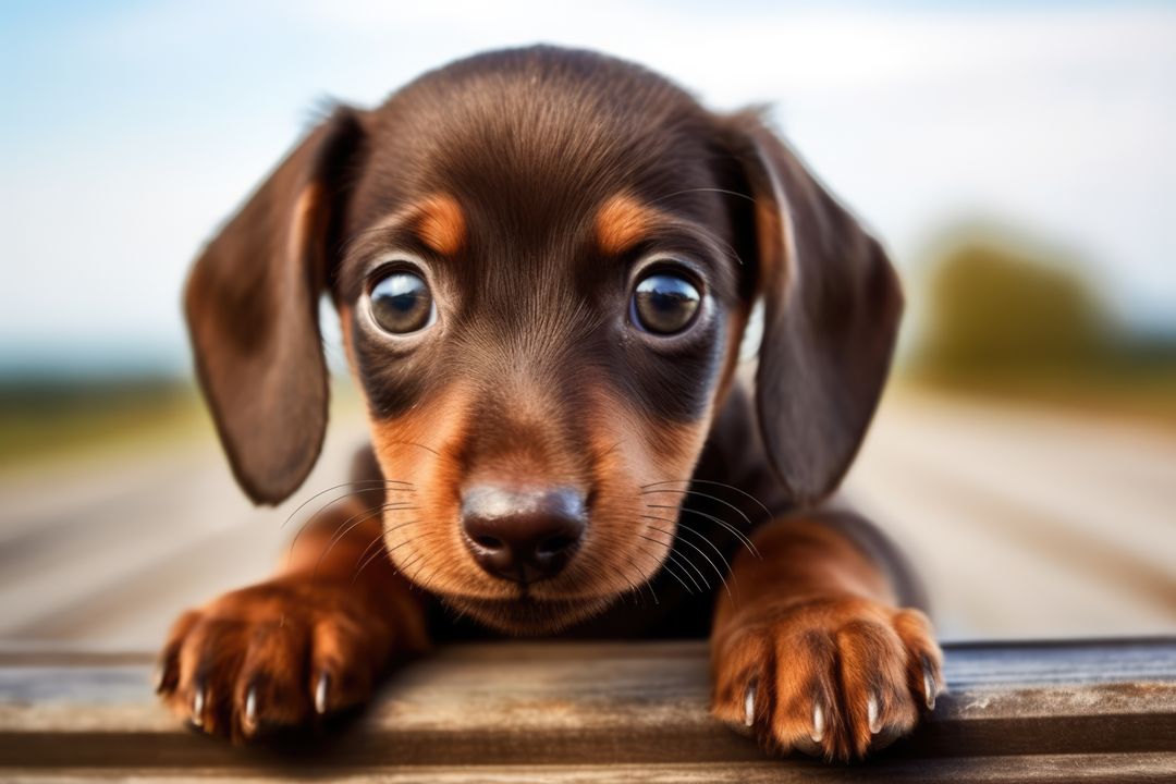 Adorable Dachshund Puppy with Expressive Eyes - Free Images, Stock Photos and Pictures on Pikwizard.com