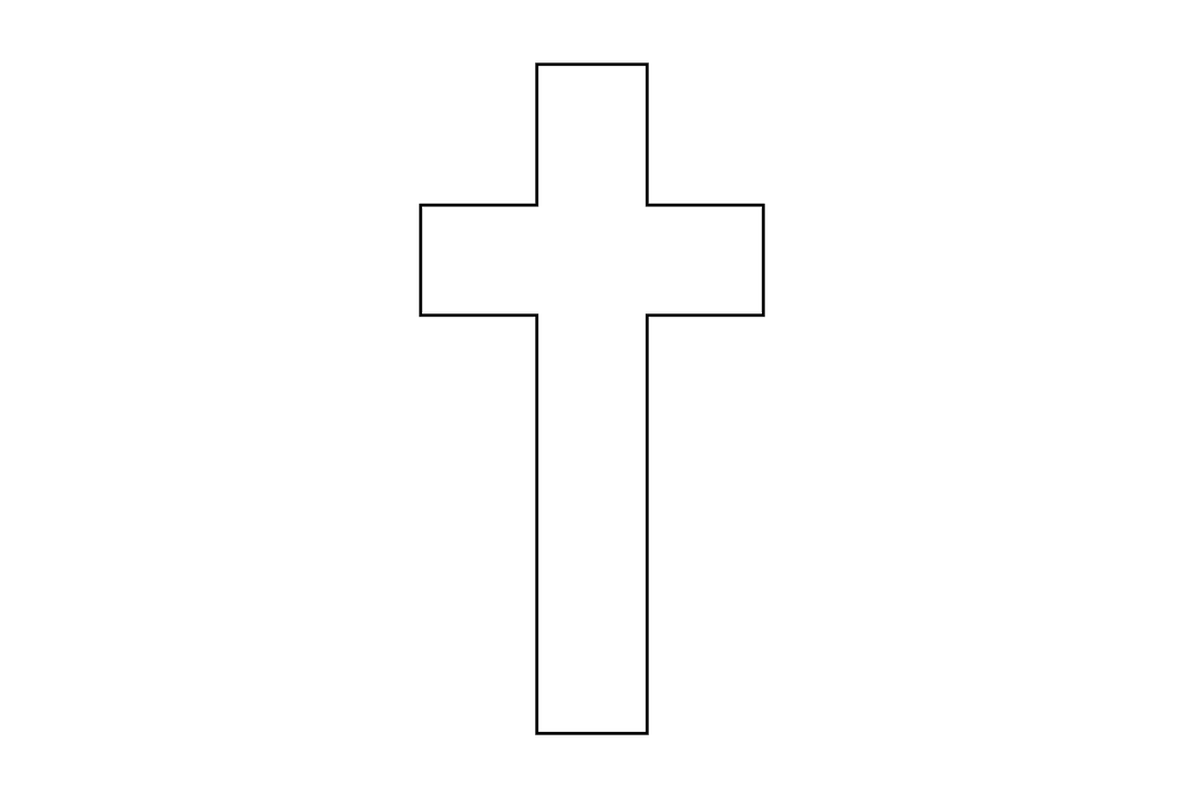 Catholic Cross Illustration on Transparent Background