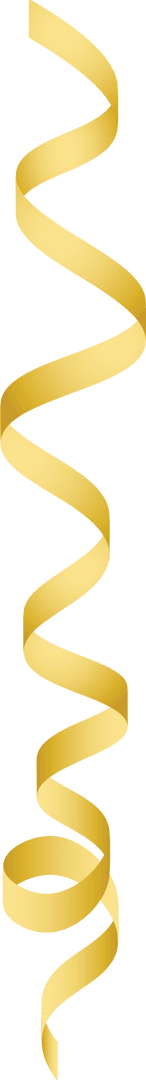 Yellow Spiral Ribbon on Transparent Background for Decorative Designs