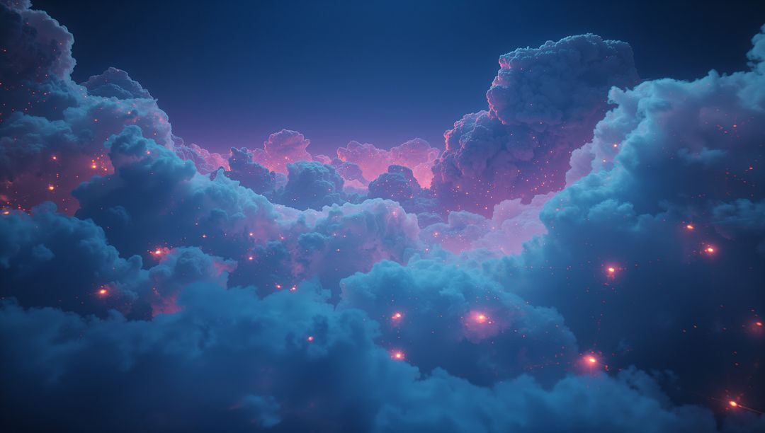 Ethereal Dreamlike Cloudscape with Luminous Patterns
